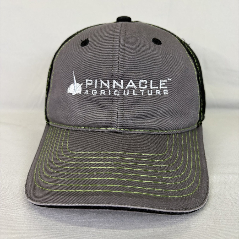 OC Pinnacle Agriculture Hat Trucker Mens OSFM Gray Green Contrast Stitch Cap